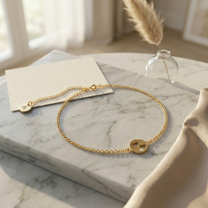 Double Heart Gold Bracelet