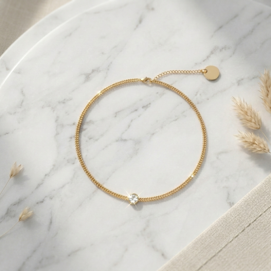 Aurlet Minimal Diamond Gold Bracelet