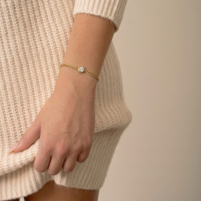 solitaire gold  bracelet