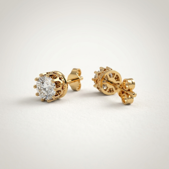 Solitaire Diamond Stud Earrings