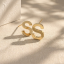 Solid Gold Initial Letter S Stud Earring