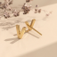 Solid Gold Initial Letter V Stud Earring