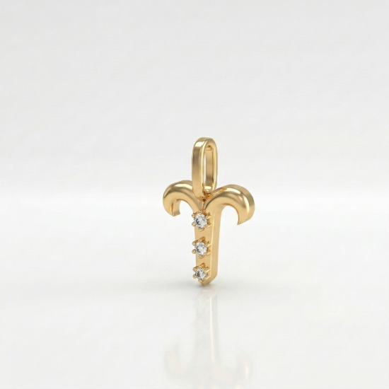 Aries Zodiac Gold Pendant for Women