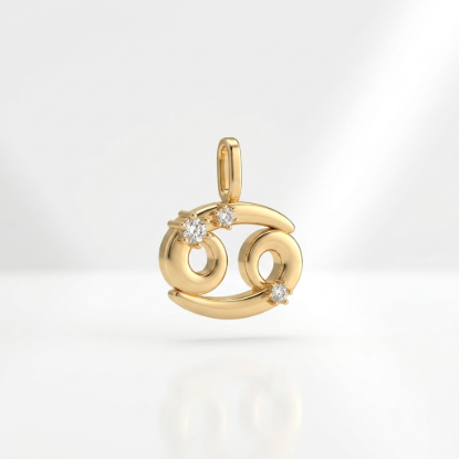 Cancer Zodiac Gold Pendant for Women