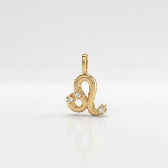 Leo Zodiac Gold Pendant for Women