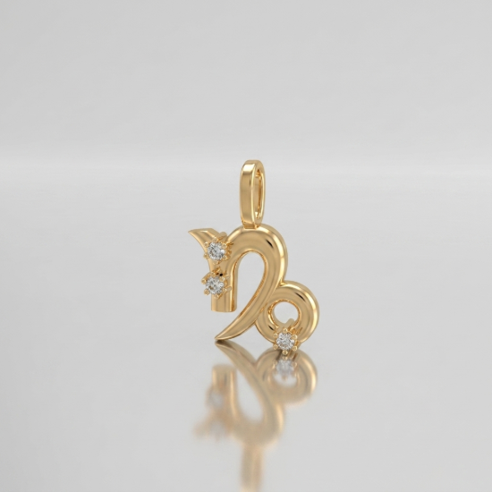 Capricorn Zodiac Gold Pendant for Women