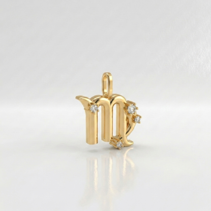 Virgo Zodiac Gold Pendant for Women