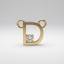 Solid Gold Diamond Initial D Pendant