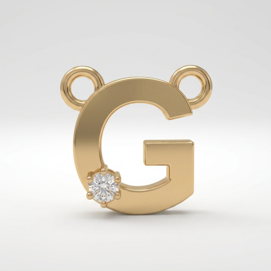 Aurlet Letter G Diamond Alphabet Pendant Necklace in Yellow Gold