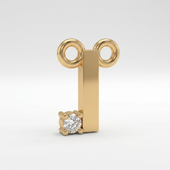 Aurlet Letter I Diamond Alphabet Pendant Necklace in Yellow Gold