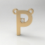Solid Gold Diamond Initial P Pendant