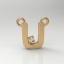 Solid Gold Diamond Initial U Pendant