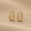 Solid Gold Initial Letter U Stud Earring