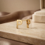 Solid Gold Initial Letter P Stud Earrings
