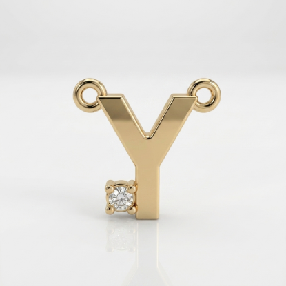 Letter Y Initial Gold Pendant for Women