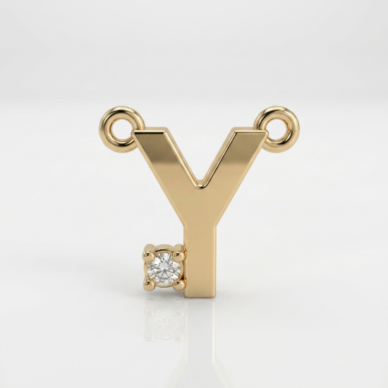 Letter Y Initial Gold Pendant for Women