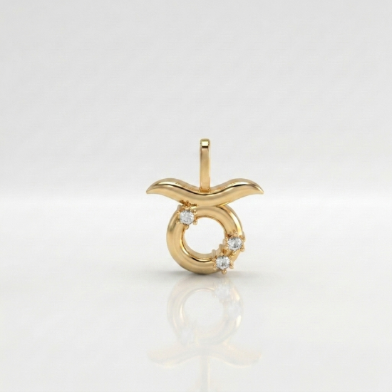 Taurus Zodiac Gold Pendant for Women