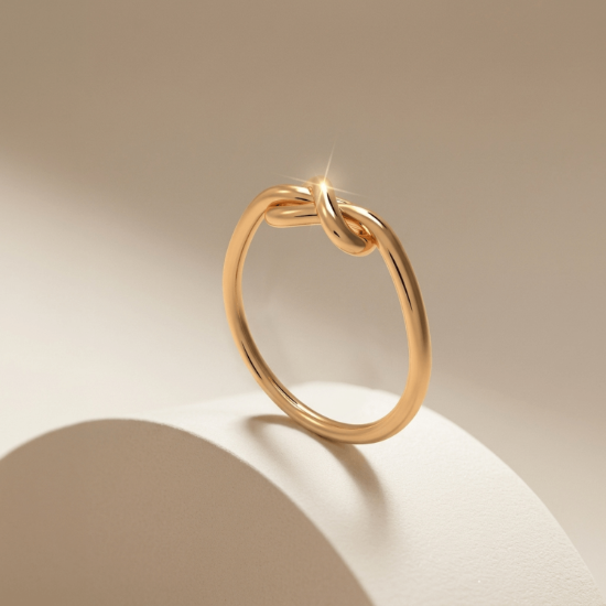 Love tie Knot Ring in Solid Yellow Gold