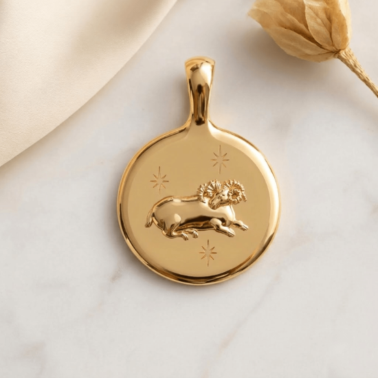 Aurlet Aries Zodiac Solid Gold Pendant